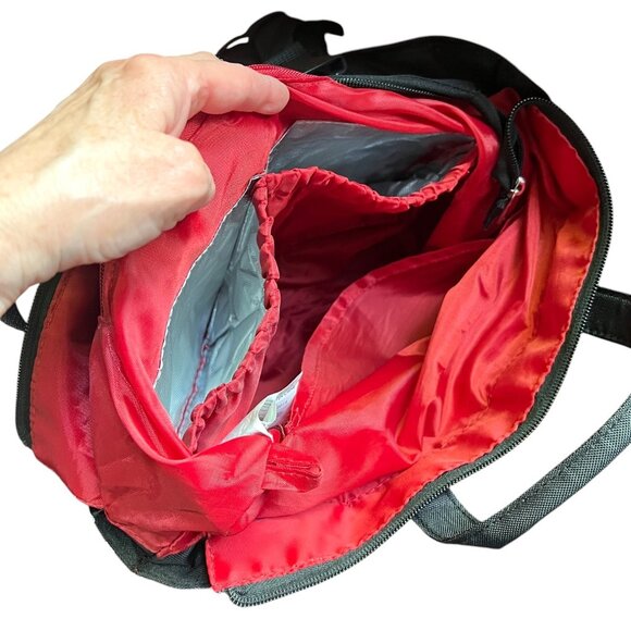 A.D. Sutton & Sons Black, White & Red Patterned Diaper Bag w/2 Insulated Pockets - Picture 10 of 12